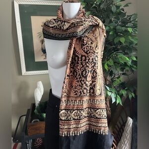 Gold Embroidered Pashmina shawl.